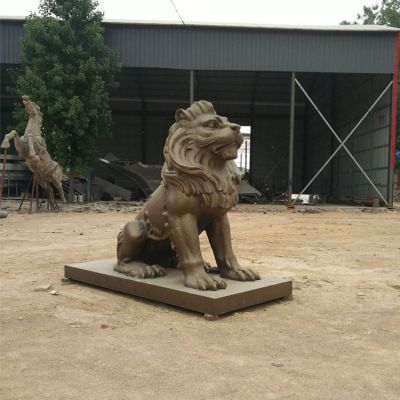 狮子铜雕塑 动物铜狮子价格 案例狮子铜雕